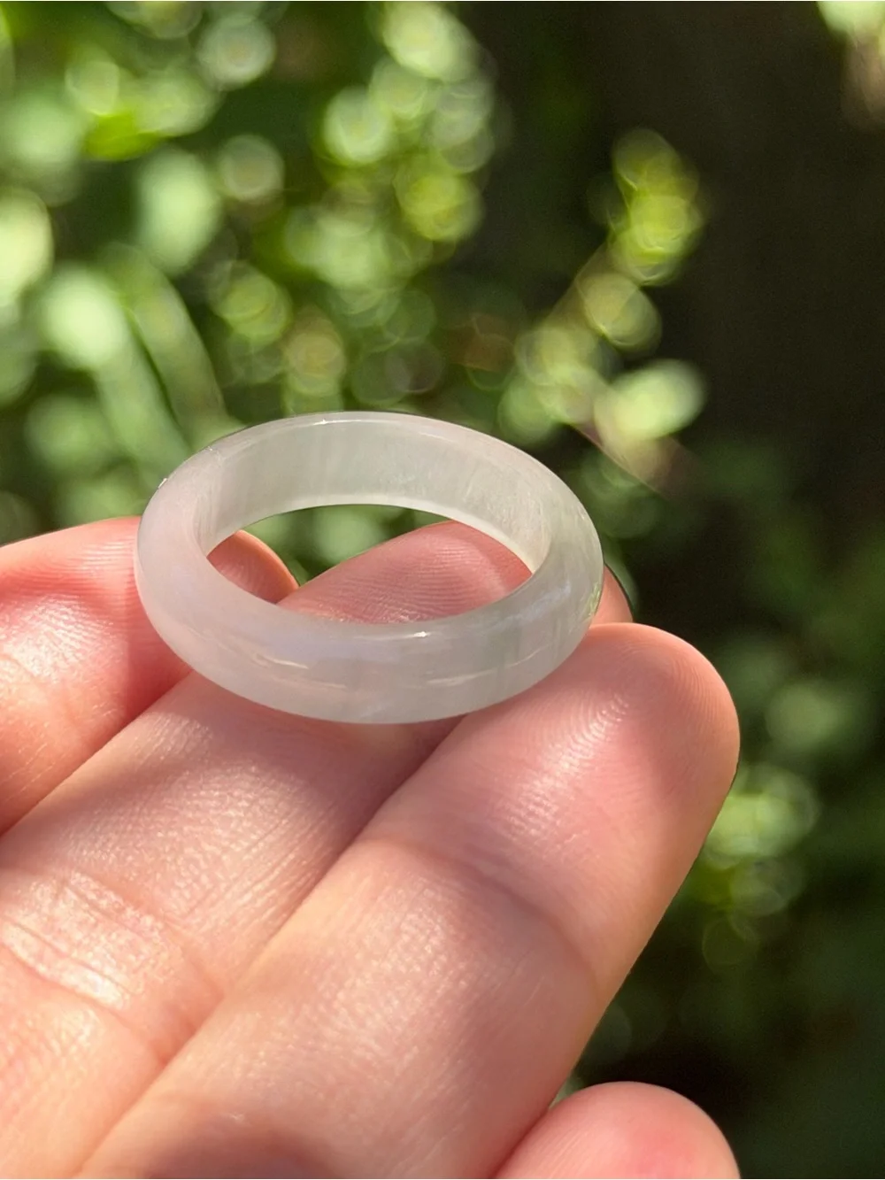 Size 8 natural Tianshan jade ring 1667